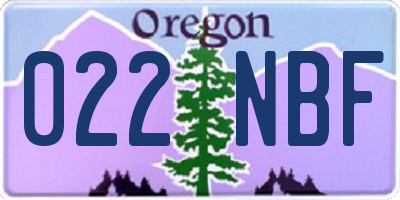 OR license plate 022NBF