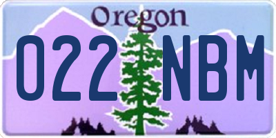 OR license plate 022NBM