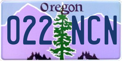 OR license plate 022NCN