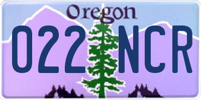 OR license plate 022NCR