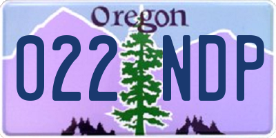 OR license plate 022NDP
