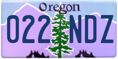 OR license plate 022NDZ