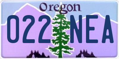 OR license plate 022NEA