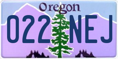 OR license plate 022NEJ