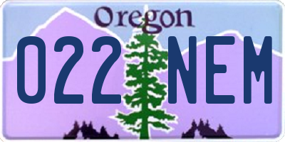 OR license plate 022NEM