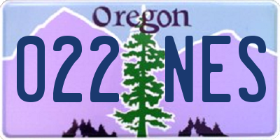 OR license plate 022NES