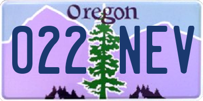 OR license plate 022NEV