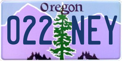OR license plate 022NEY