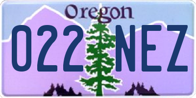 OR license plate 022NEZ