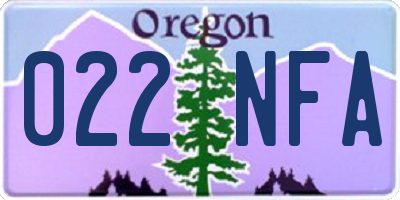 OR license plate 022NFA