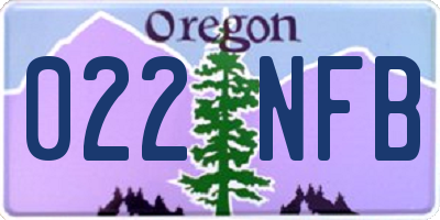 OR license plate 022NFB