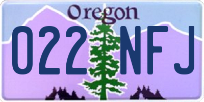 OR license plate 022NFJ