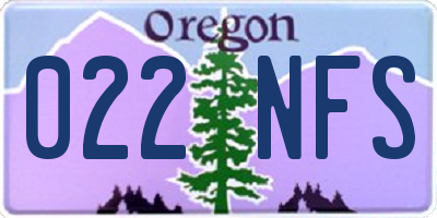 OR license plate 022NFS