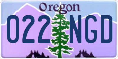 OR license plate 022NGD