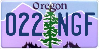 OR license plate 022NGF