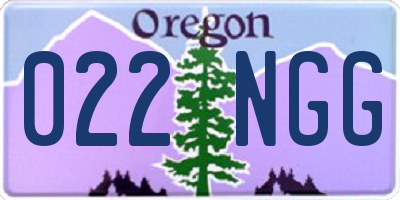 OR license plate 022NGG