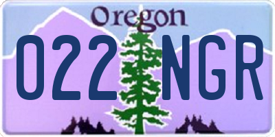 OR license plate 022NGR