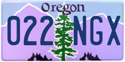 OR license plate 022NGX