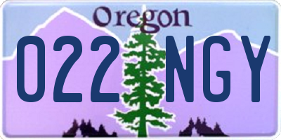 OR license plate 022NGY