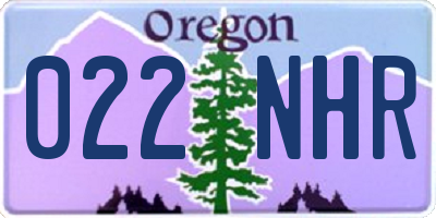 OR license plate 022NHR