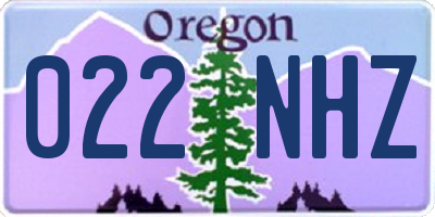 OR license plate 022NHZ