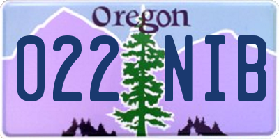 OR license plate 022NIB