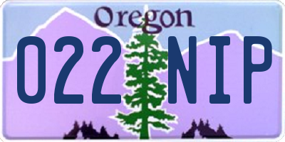 OR license plate 022NIP
