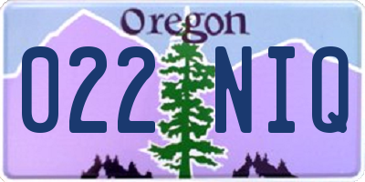 OR license plate 022NIQ