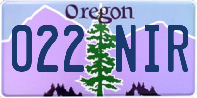 OR license plate 022NIR
