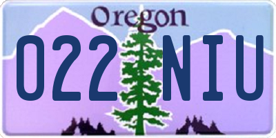 OR license plate 022NIU