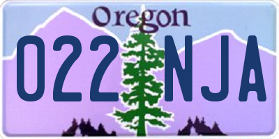 OR license plate 022NJA