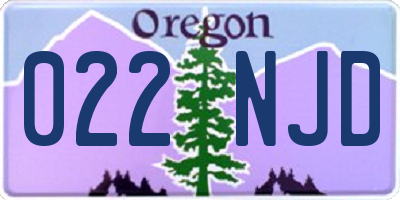 OR license plate 022NJD