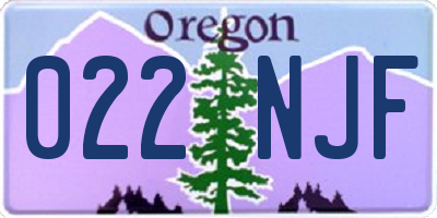 OR license plate 022NJF