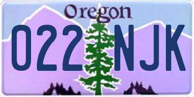 OR license plate 022NJK