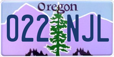 OR license plate 022NJL