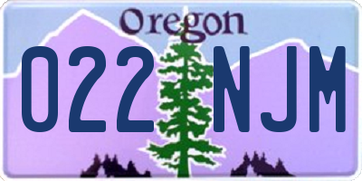 OR license plate 022NJM