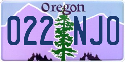 OR license plate 022NJO