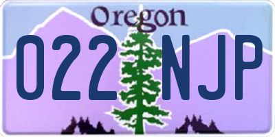 OR license plate 022NJP