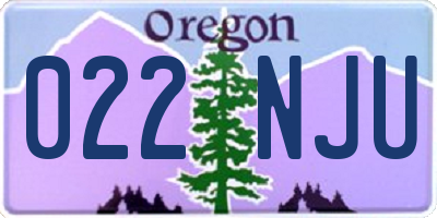 OR license plate 022NJU