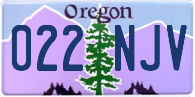 OR license plate 022NJV
