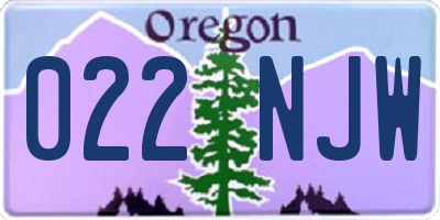 OR license plate 022NJW