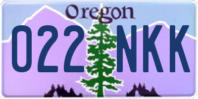OR license plate 022NKK