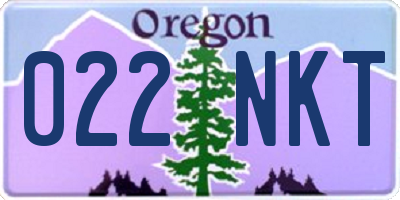 OR license plate 022NKT