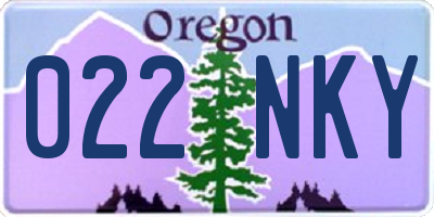 OR license plate 022NKY