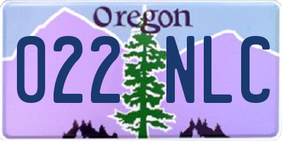 OR license plate 022NLC