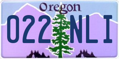 OR license plate 022NLI