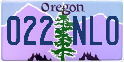 OR license plate 022NLO