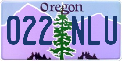 OR license plate 022NLU