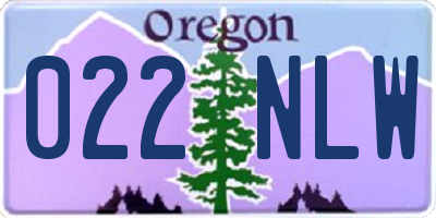 OR license plate 022NLW