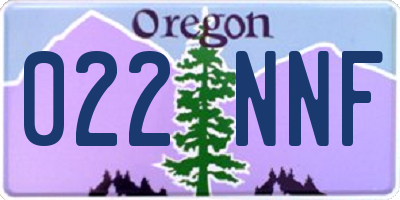 OR license plate 022NNF
